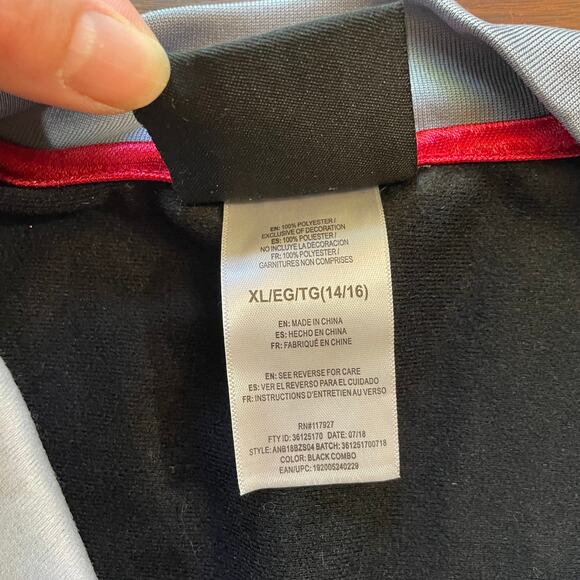Kids Boys AND1 Zip Up Jacket Gray Black Red Size XL (14/16) EUC - Picture 8 of 8